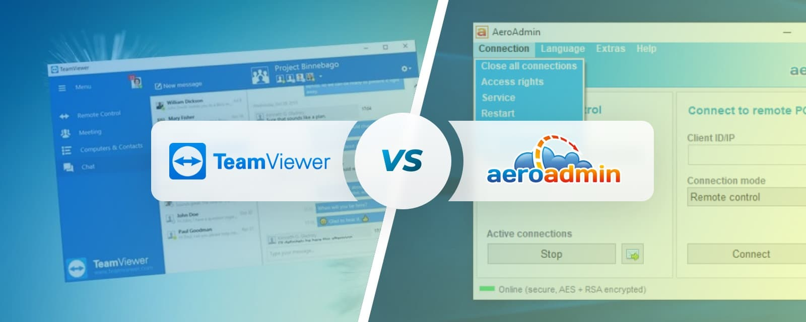 AeroAdmin vs TeamViewer AeroAdmin vs TeamViewer