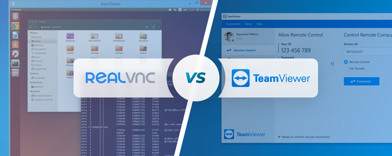 vnc-teamviewer TeamViewer vs RealVNC Comparison
