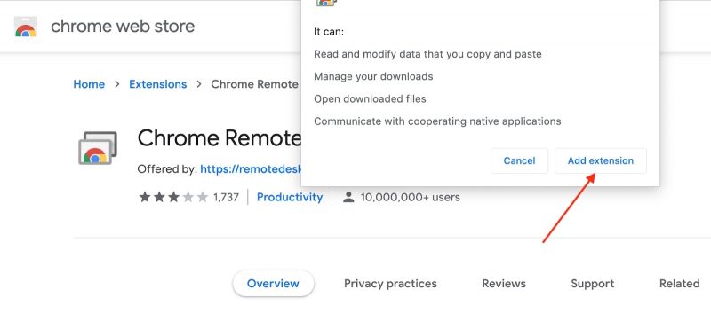 Add Remote Desktope to Chrome