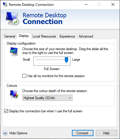 display configuration