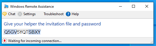 remote assistance password