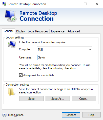 remote desktop connection