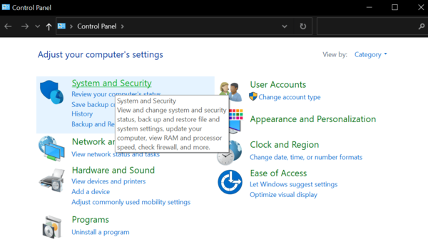 system and security control panel