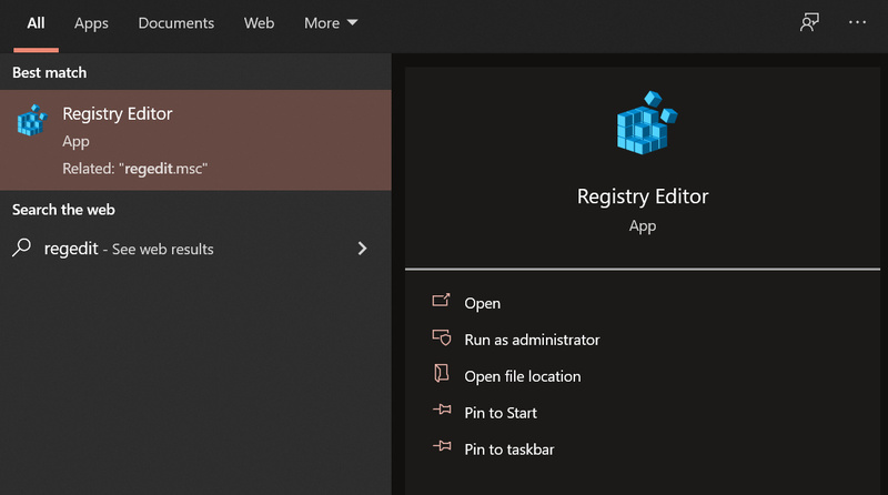 open registry editor