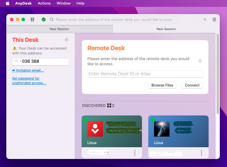 AnyDesk for remote access