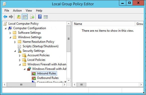group policy inbound firewall rule