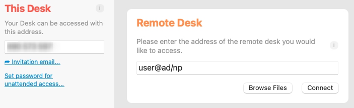 change anydesk-id for connection