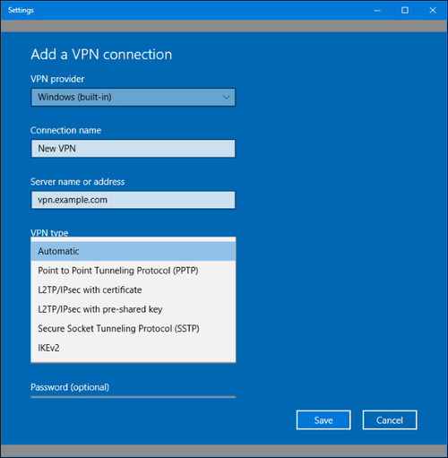 configure vpn connection