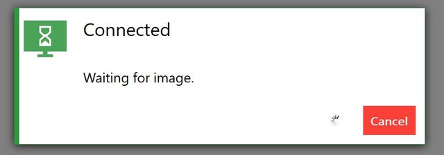 Warten auf das Abbild: Verbunden Warten auf das Abbild: Verbunden