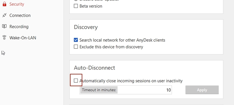 Deaktivieren Sie die Option zum automatischen Trennen Deaktivieren Sie die Option zum automatischen Trennen
