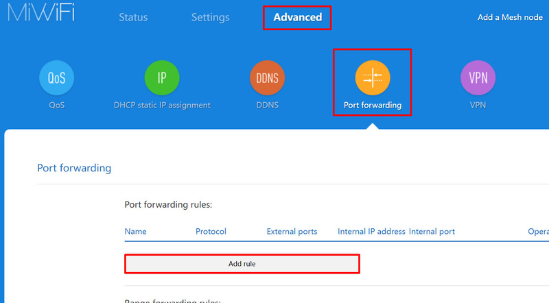 router port forwarding