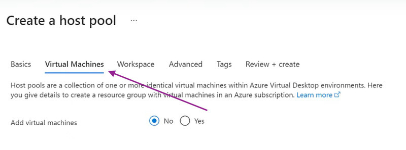 Settings of azure vdi solutions