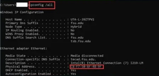 The Mac Address is the physical address The Mac Address is the physical address