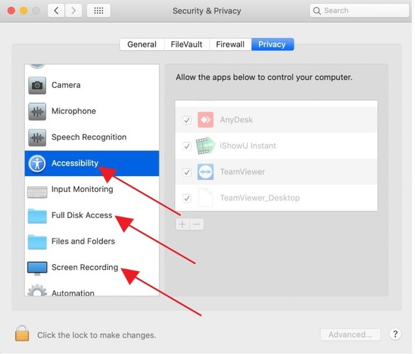 TeamViewer mac permissions