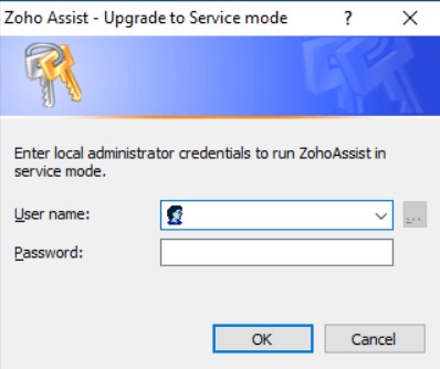 Zoho Assist - Upgrade to service mode