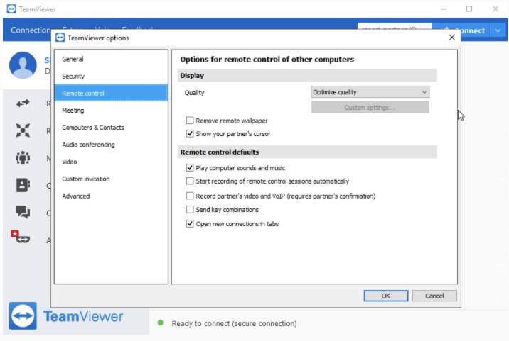 Set up TeamViewer remote control