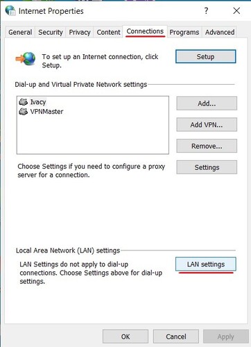 LAN settings