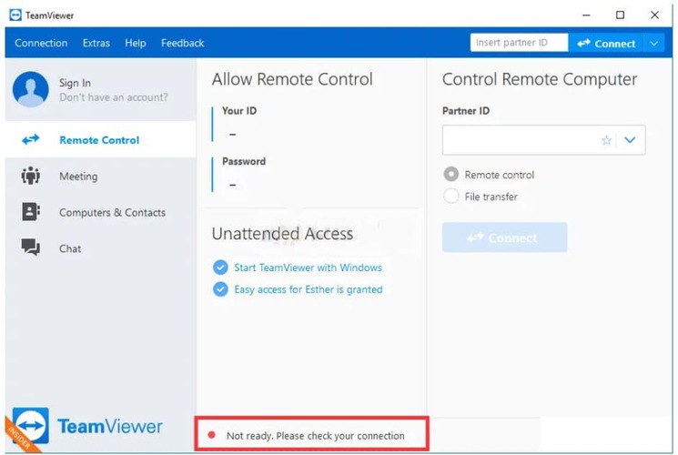 TeamViewer Not Ready Check Your Connection