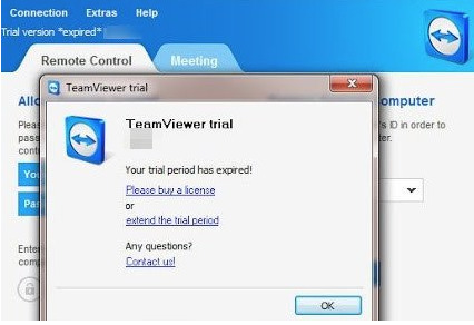 TeamViewer trial periodhas expired
