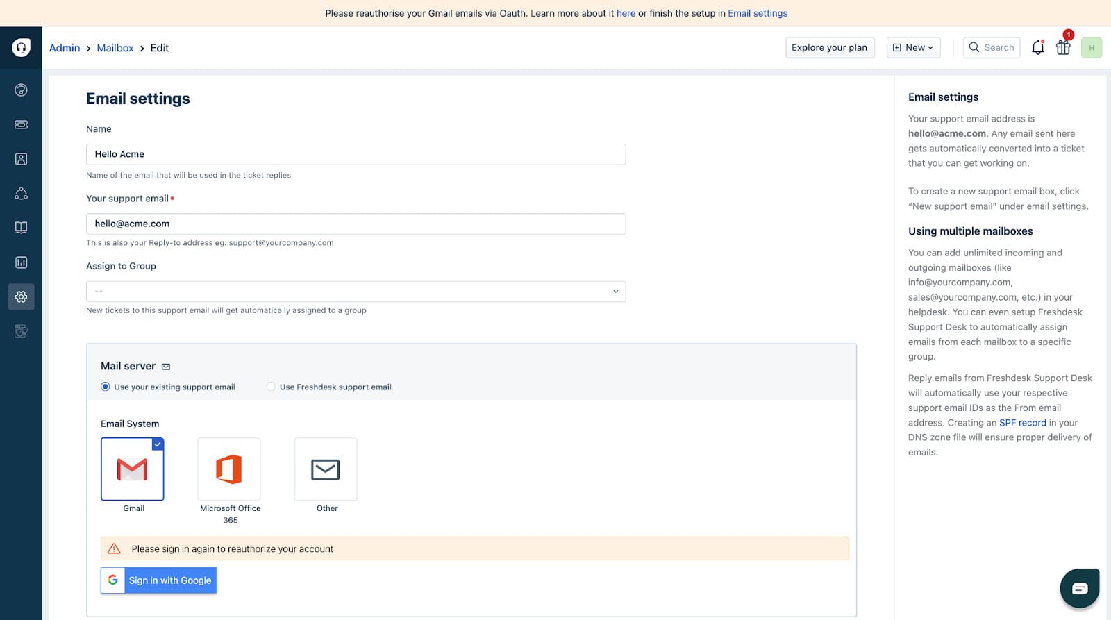 email help desk system software