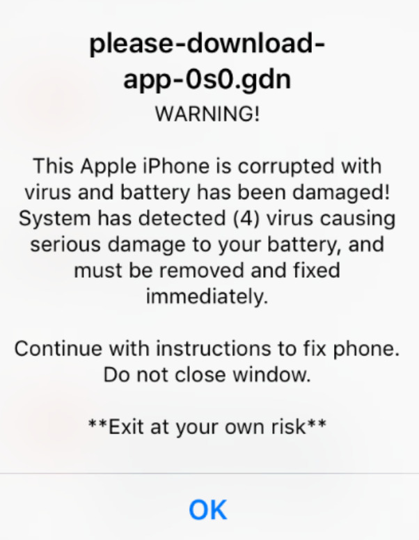 iPhone tech scam pop up