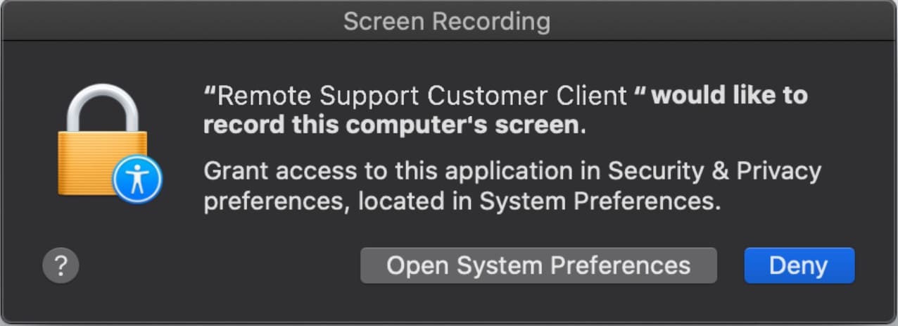 Open system preferences