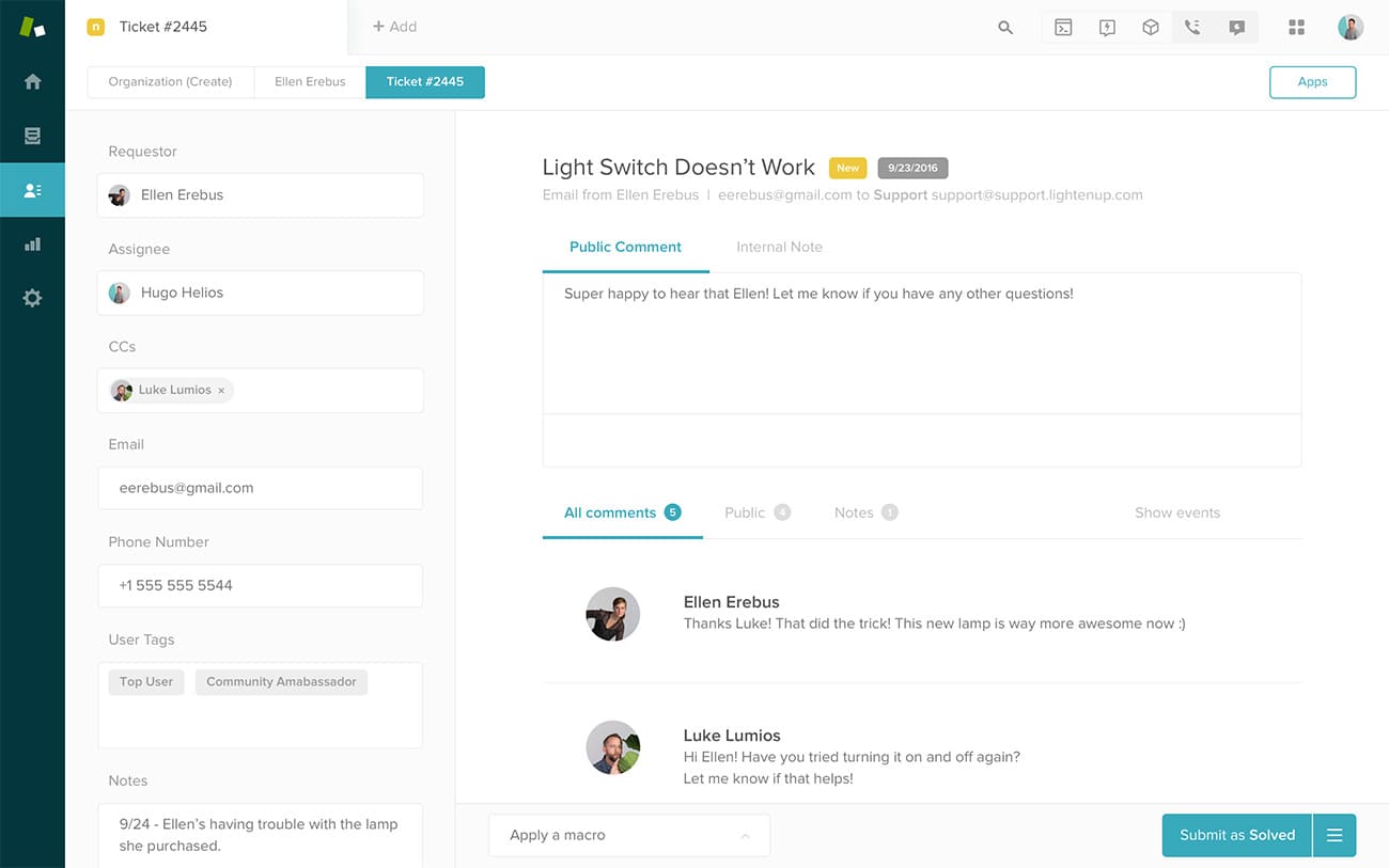Zendesk helpdesk software Help desk software service