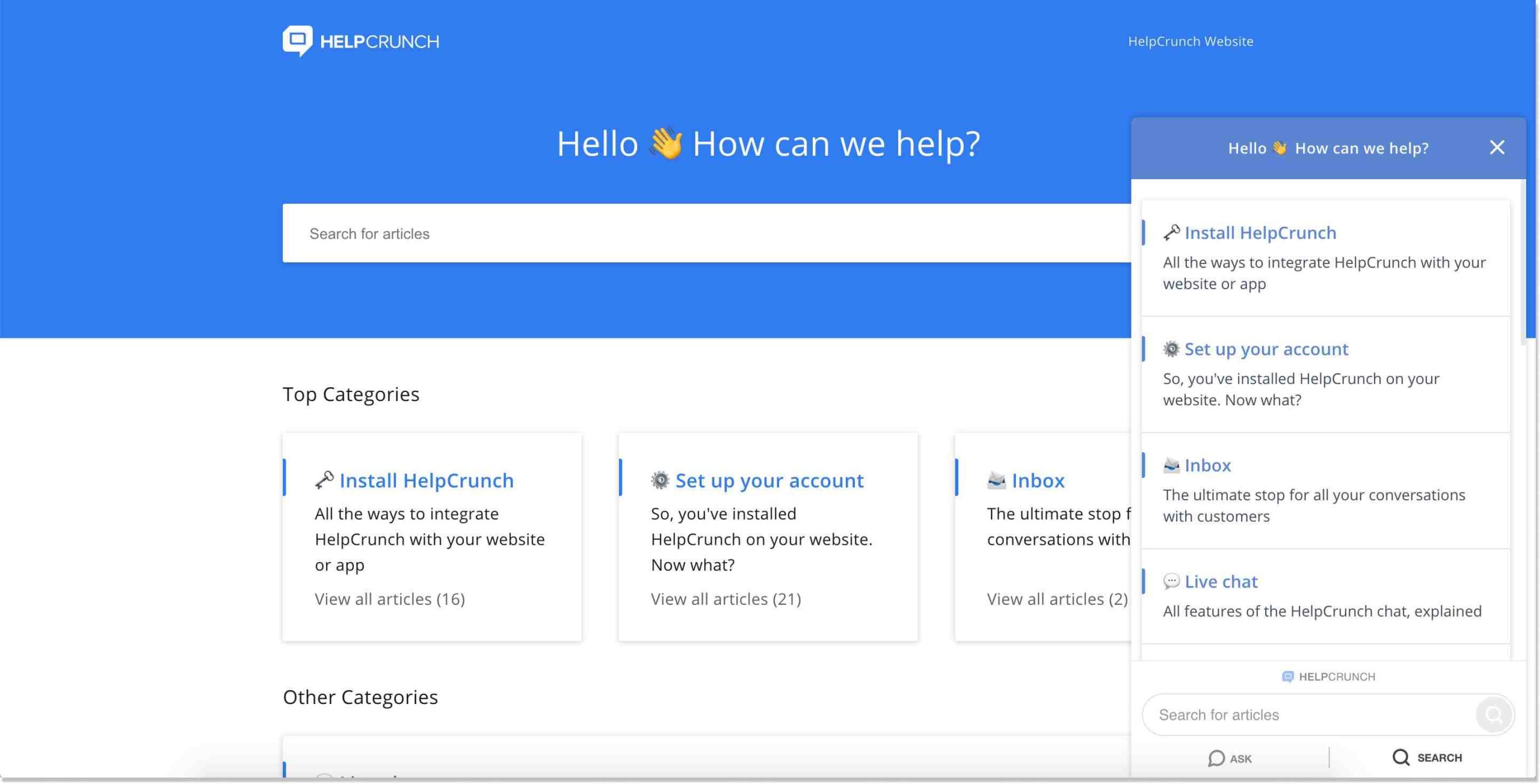 Helpcrunch Helpcrunch for knowledge base information