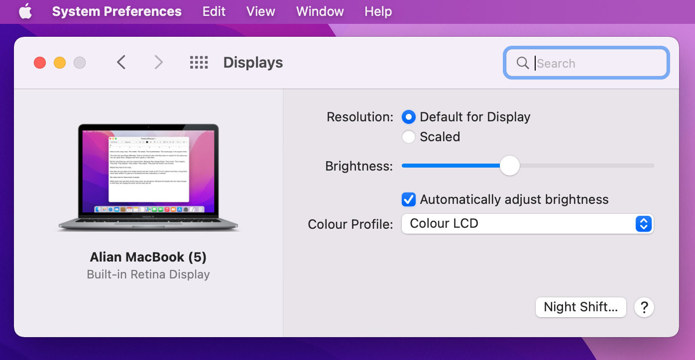 Default for Display