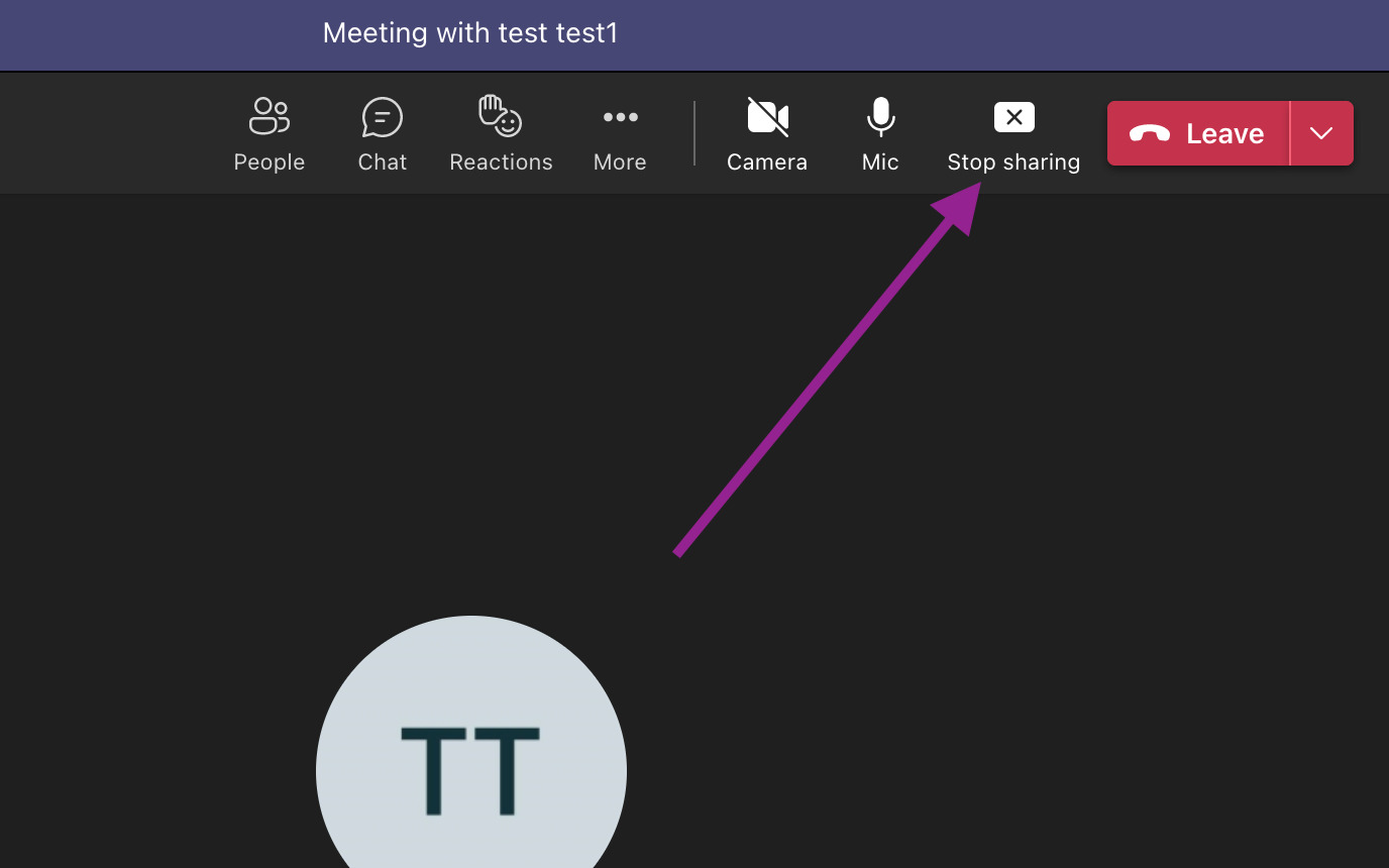 Stop sharing on Microsoft teams