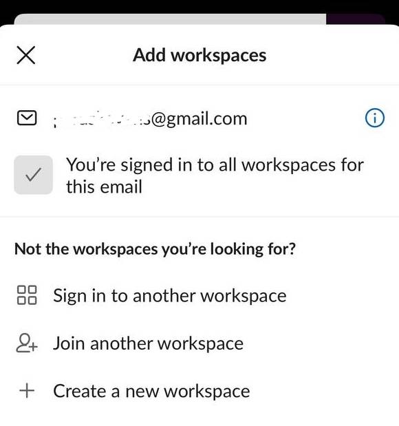 Use multiple Slack accounts on the Mobile