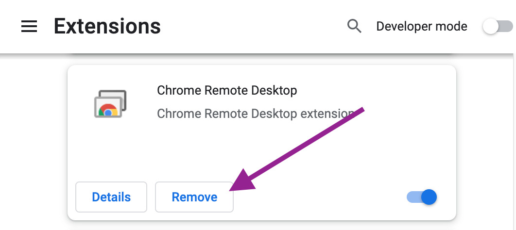 remove Chrome Remote Desktop from browser