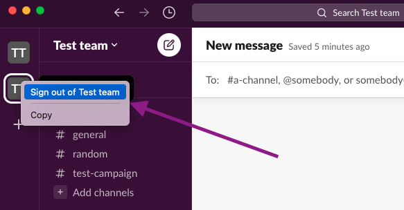 How to sign out of a Slack account