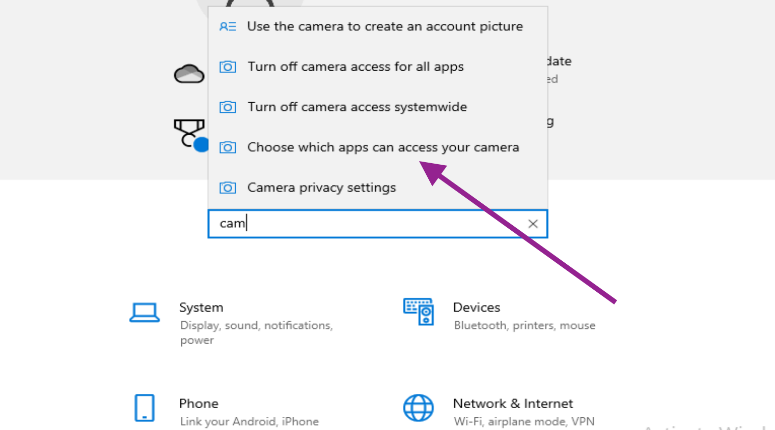 Camera access on Windows