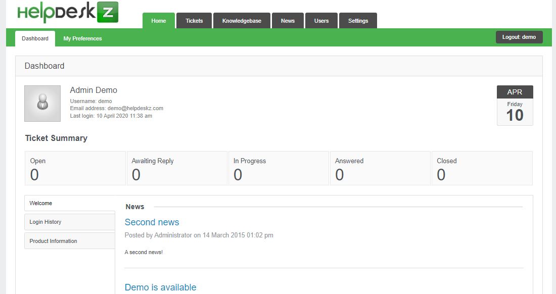 Source: how2shout.com HelpDeskZ open source help desk software