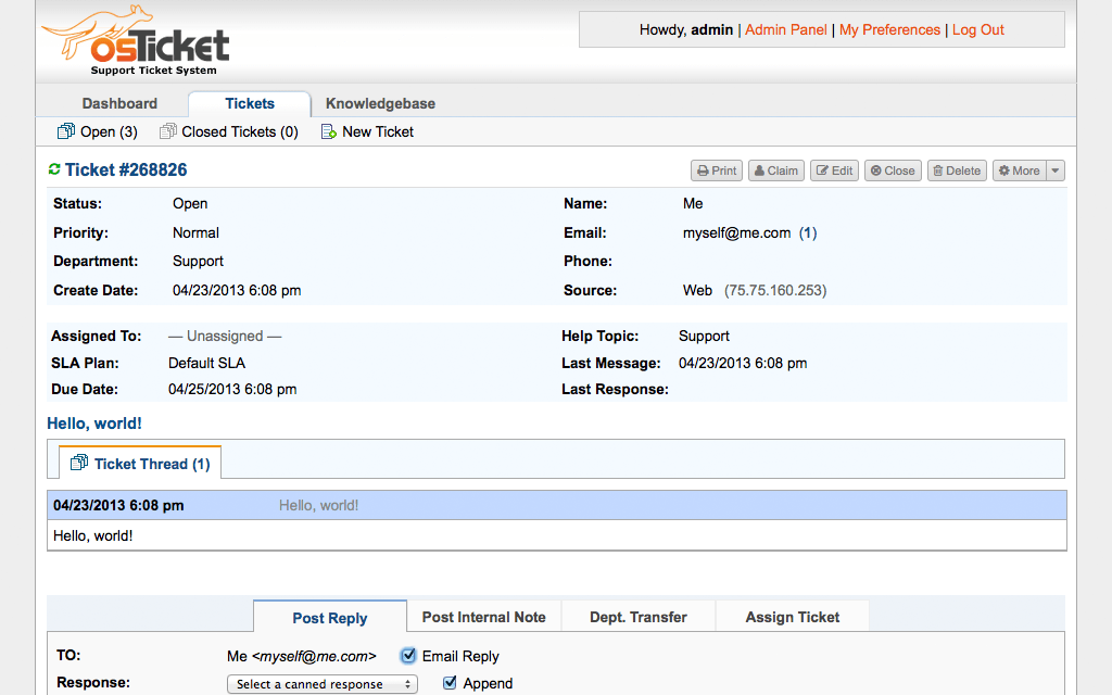 OSTicket source: getapp.at/software/10260/osticket OSTicket help desk software