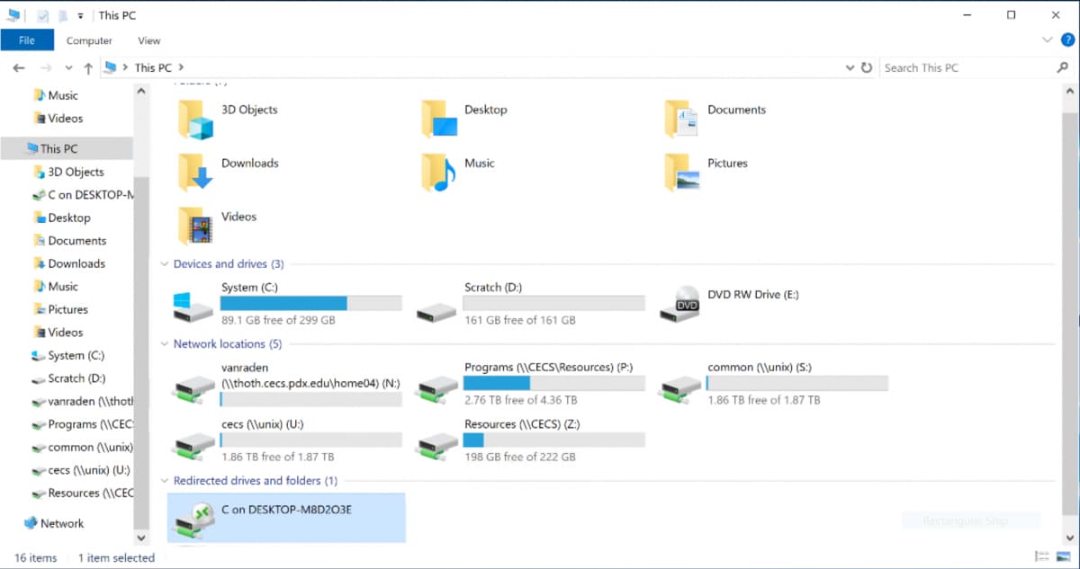 browse shared drives remote deskto
