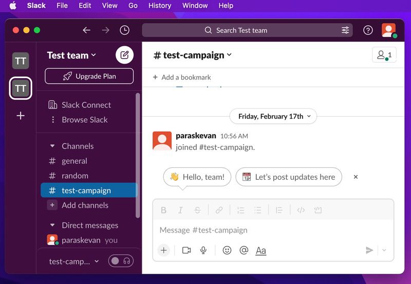 Slack collaboration tool for remote teams