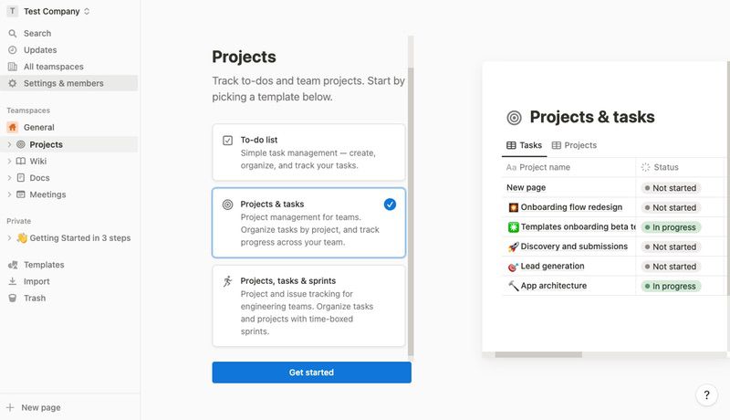 Notion team collaboration
