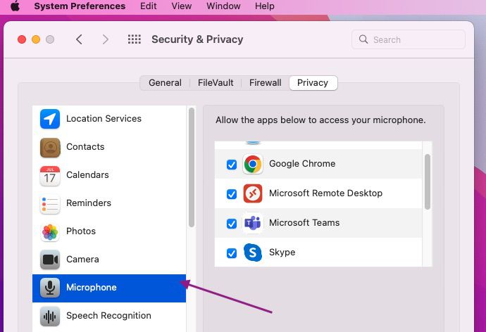 configure MS Teams microphone settings