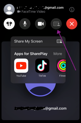 How to screen share on Facetime iOS