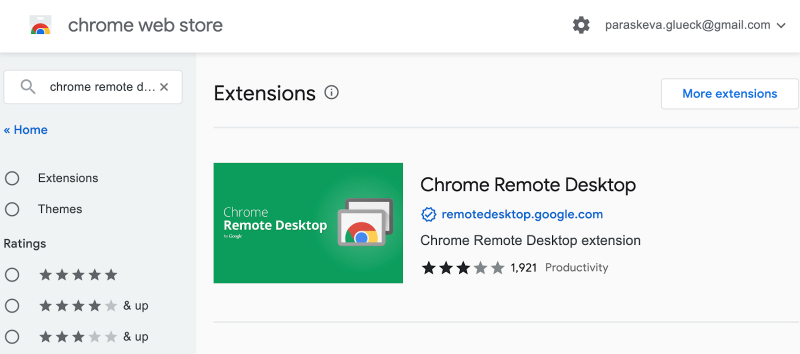 Chrome Remote Desktop extension