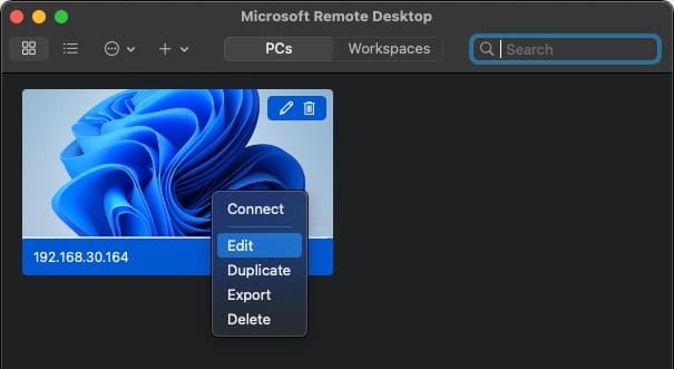 Click Export on the drop-down menu to proceed