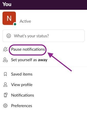 Slack notification settings