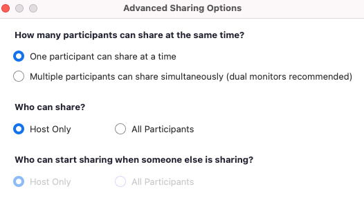 Allow screen sharing