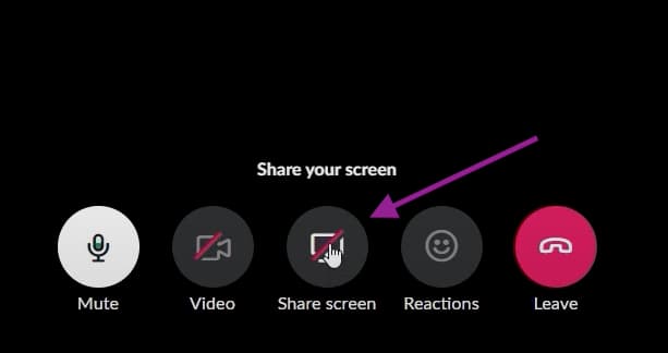 how to screen share on Slack