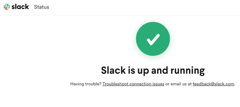 Slack down status