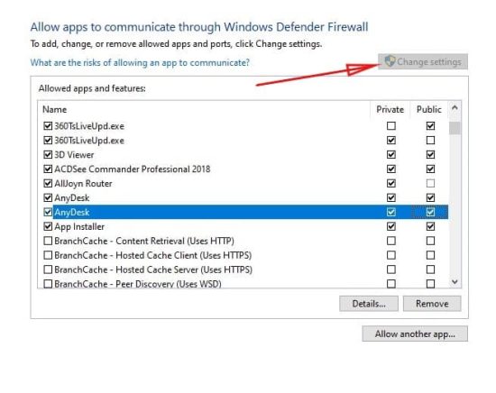 Permitir que AnyDesk se comunique a través del Firewall de Windows Defender