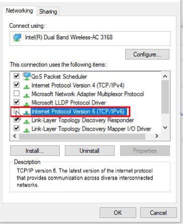 Disable IPv6