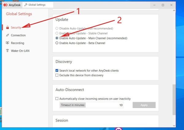 Enable Auto-Update AnyDesk Main Channel